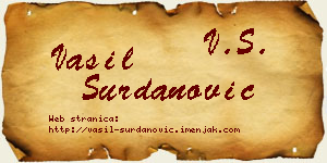 Vasil Surdanović vizit kartica